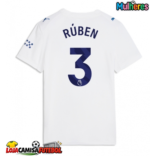 Camisa de Futebol Manchester City Ruben Dias #3 Equipamento Alternativo Mulheres 2026-27 Manga Curta